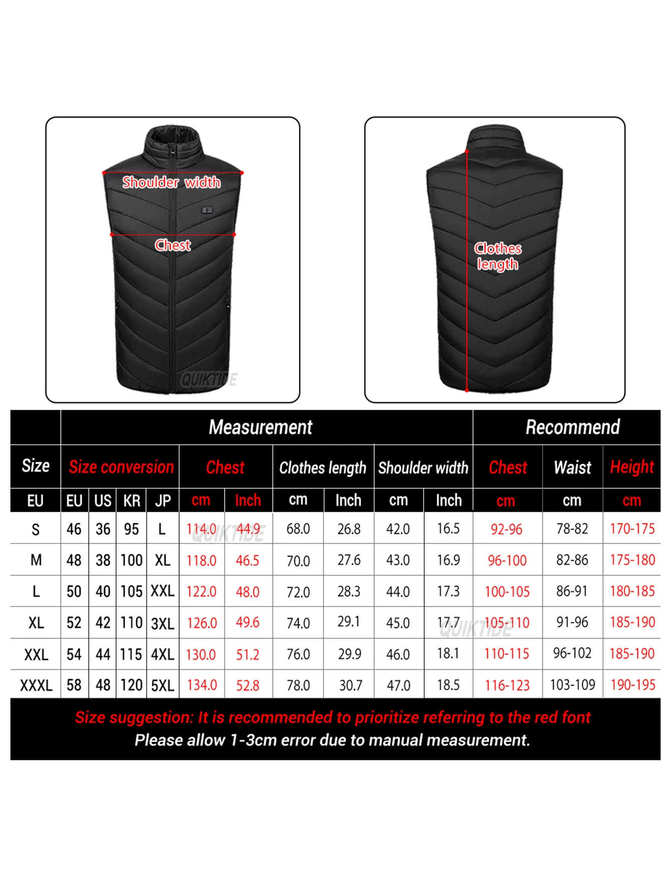Inteligentna kamizelka grzewcza 15/9/2-strefowa indoor/outdoor 3-stopniowa ❄️