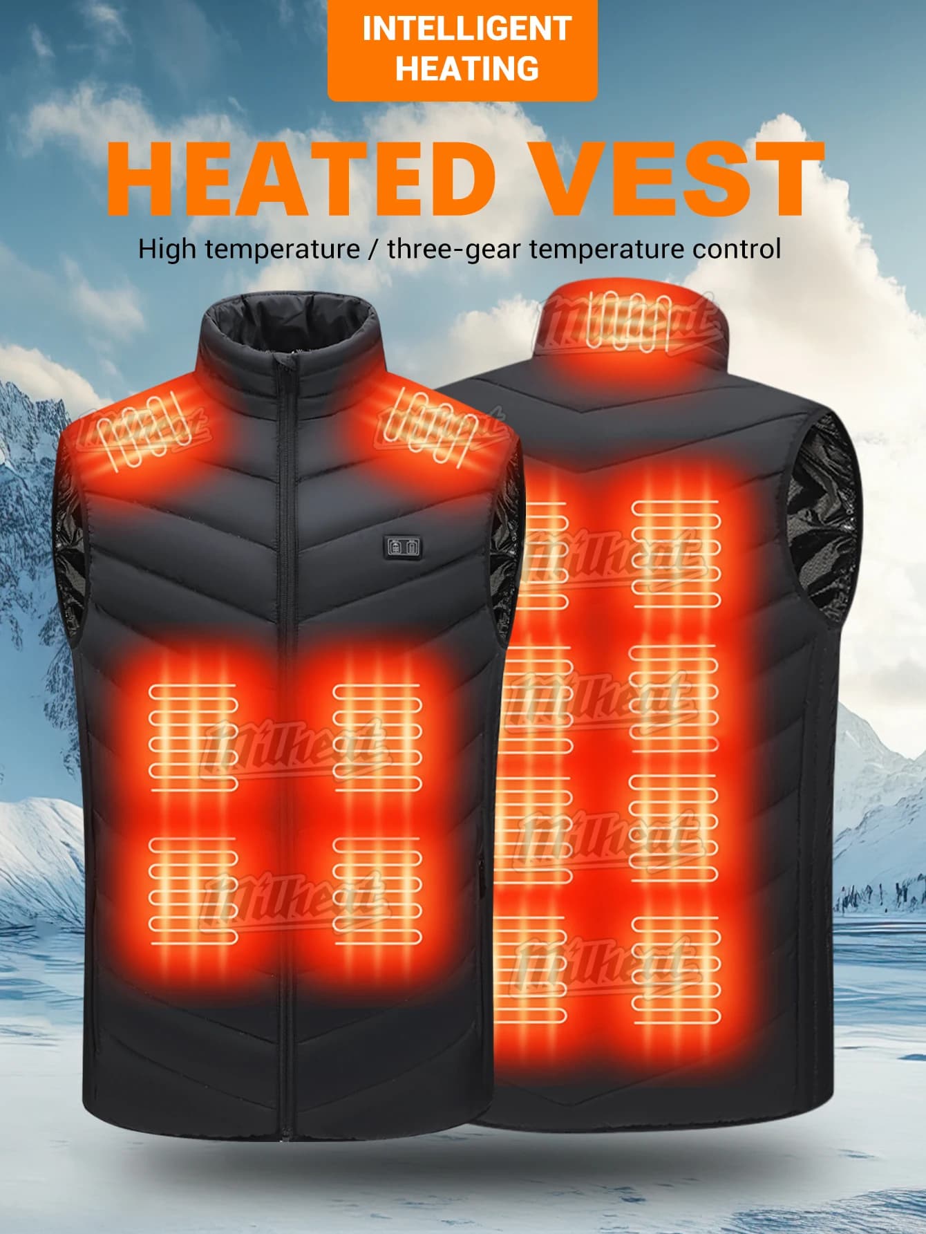 Inteligentna kamizelka grzewcza 15/9/2-strefowa indoor/outdoor 3-stopniowa ❄️