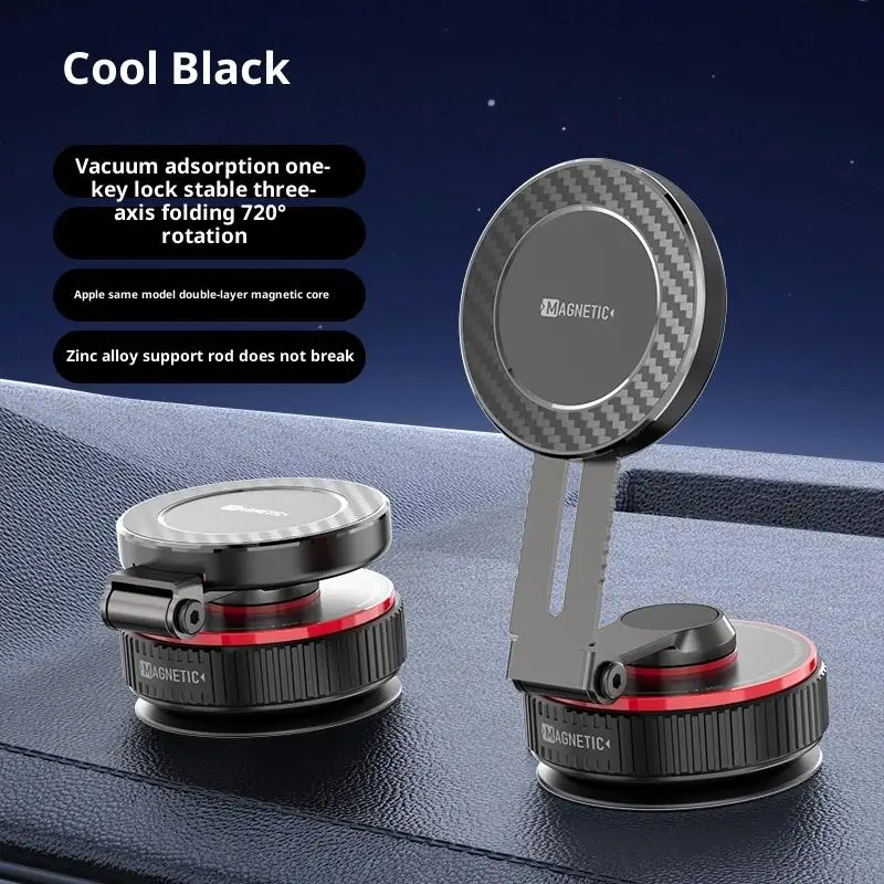 K99 Strong Double layer Magnetic Metal Car Phone Holder Foldable Telescopic 360° Adjustable Vacuum Mount for Car/Desk/Universal